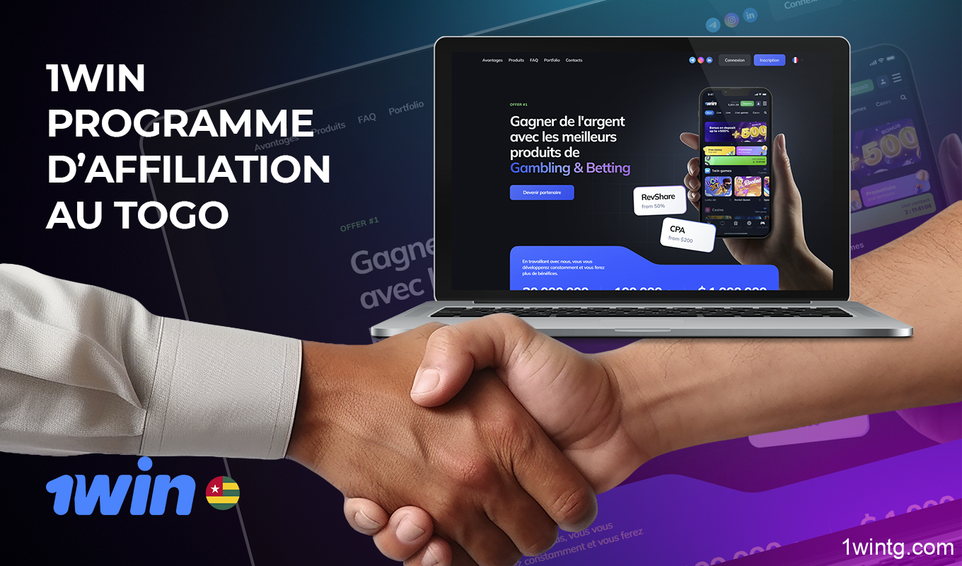 Un programme d'affiliation est disponible pour tous les joueurs de 1win au Togo