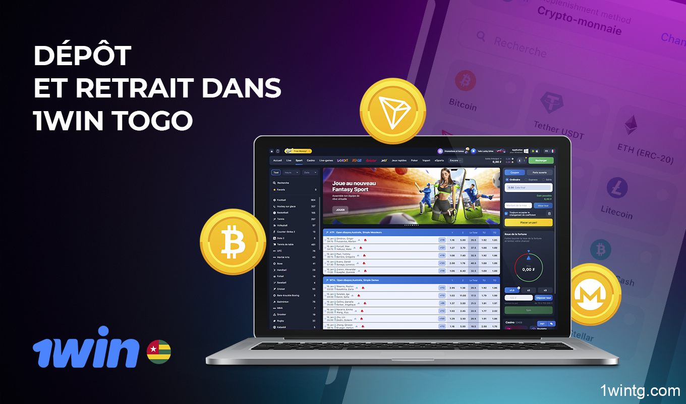 Vous pouvez effectuer un dépôt et retirer de l'argent de 1win au Togo en utilisant des méthodes de paiement fiables