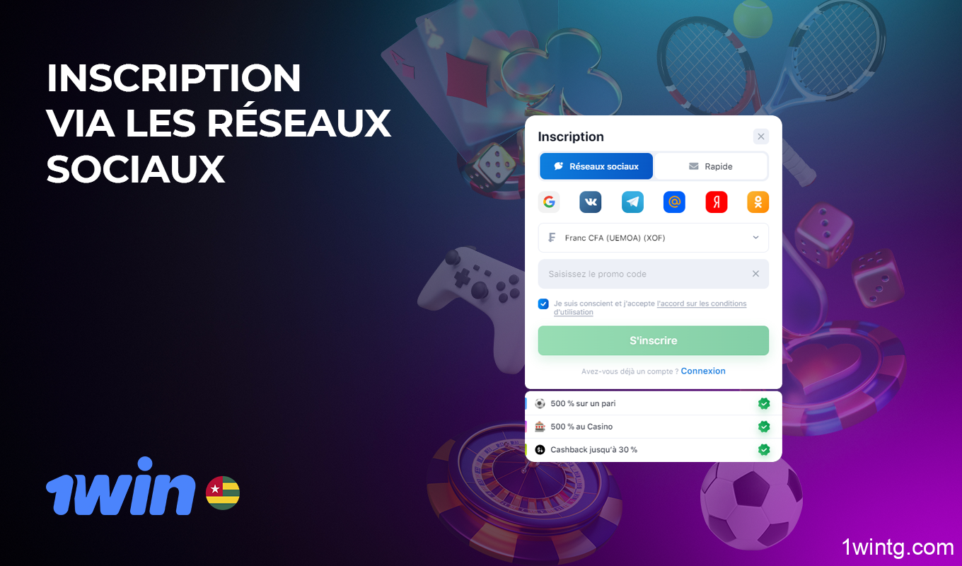 L'inscription à 1win via les réseaux sociaux vous permet de vous inscrire rapidement en utilisant vos comptes sur les réseaux sociaux les plus populaires