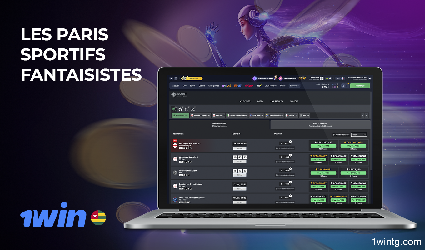 Les paris sportifs fantaisistes sont accessibles aux parieurs sur 1win