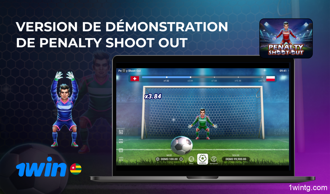 La version démo de Penalty Shoot Out chez 1win Togo vous permet de jouer sans risque, d'apprendre les mécanismes et les bonus sans paris réels